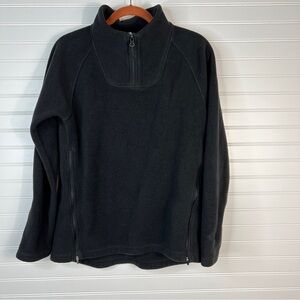 The North Face Black Fleece Quarter Zip Pullover Sweater  Women’s Sz M Logo